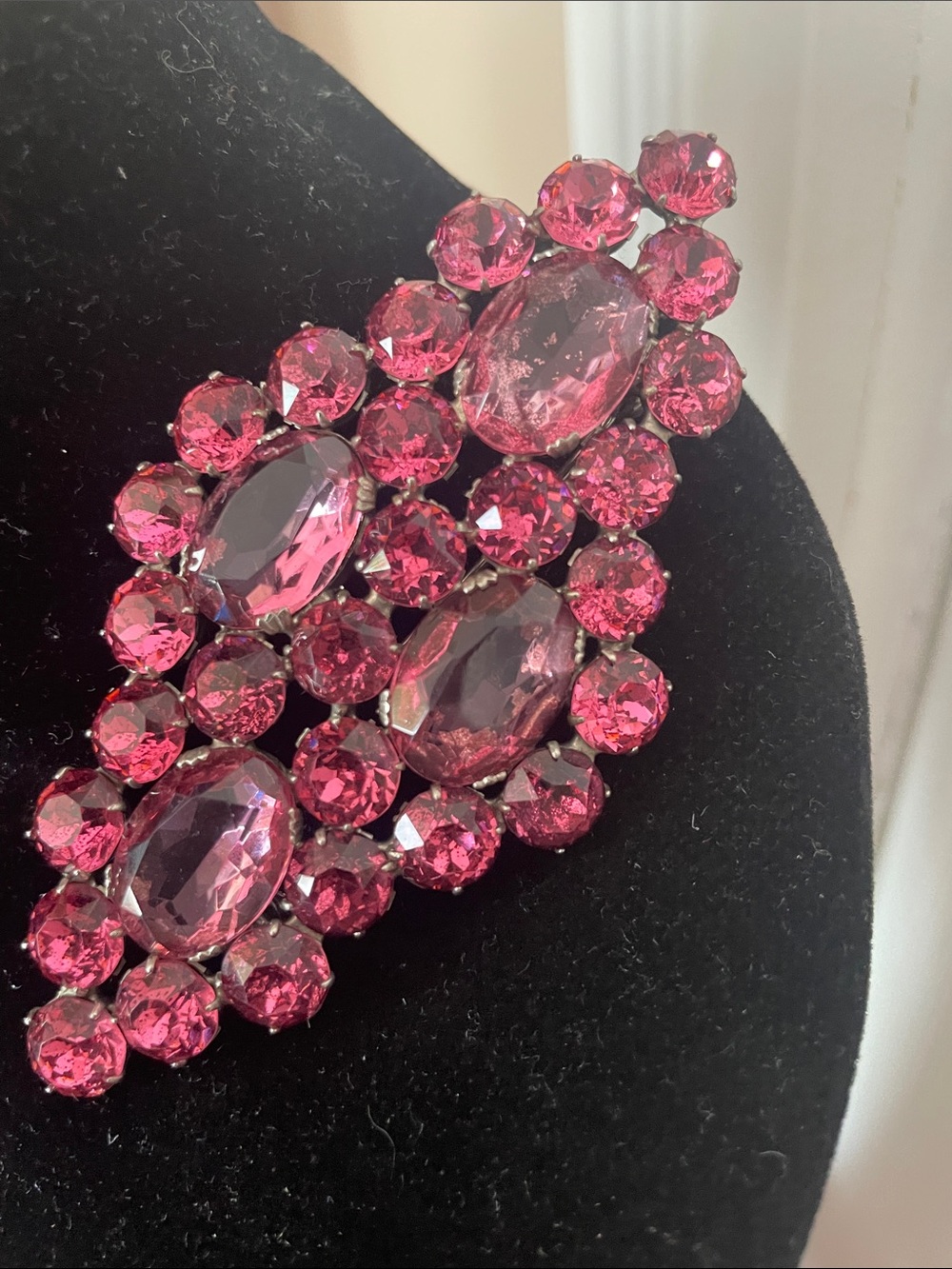 Pink Rhinestone Statement brooch